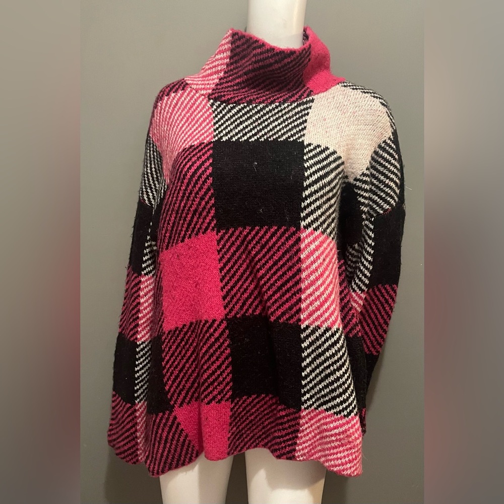 DKNY Plaid Turtleneck Sweater Size L